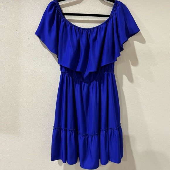 A Dresses & Skirts - 🎉”A” Ruffle Dress w/ Elastic Collar & Elastic Waistband w Ruffle at Hem Size M